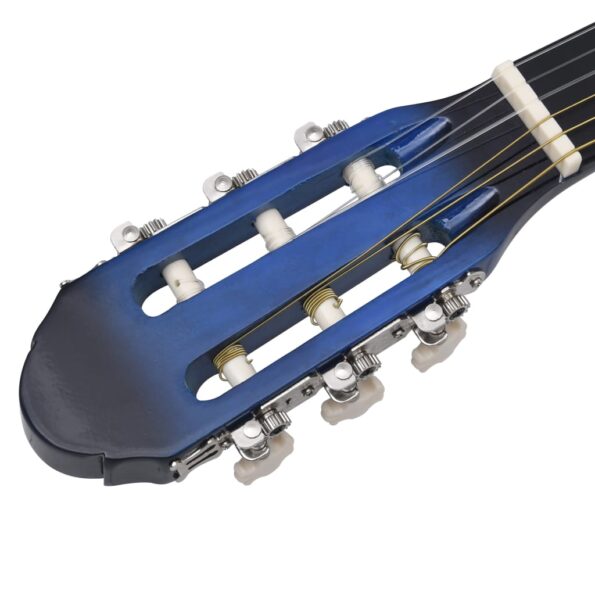 vidaXL 12-dielna klasická gitarová sada pre začiatočníkov modrá 4/4 39" – Obrázok 9