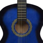 vidaXL 12-dielna klasická gitarová sada pre začiatočníkov modrá 4/4 39" – Obrázok 10