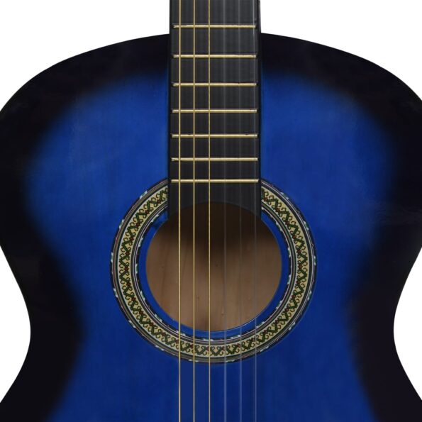 vidaXL 12-dielna klasická gitarová sada pre začiatočníkov modrá 4/4 39" – Obrázok 10