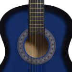 vidaXL Klasická gitara pre začiatočníkov a deti modrá 3/4 36" – Obrázok 5