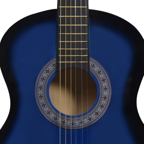 vidaXL Klasická gitara pre začiatočníkov a deti modrá 3/4 36" – Obrázok 5