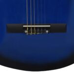 vidaXL Klasická gitara pre začiatočníkov a deti modrá 3/4 36" – Obrázok 6
