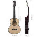 vidaXL 8-dielna klasická gitarová sada pre deti, začiatočníkov 1/2 34" – Obrázok 11