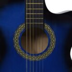 vidaXL Folková klasická gitara s výrezom, ekvalizér, 6 strún, modrá – Obrázok 5