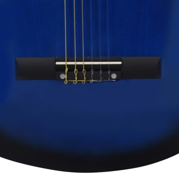 vidaXL Folková klasická gitara s výrezom, ekvalizér, 6 strún, modrá – Obrázok 6