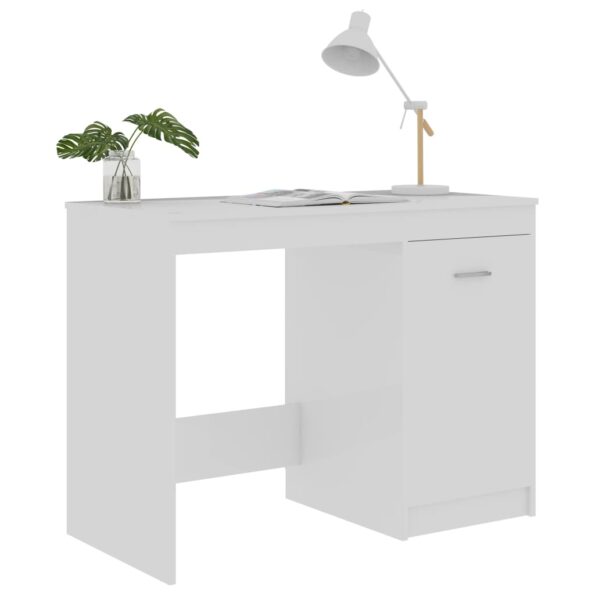 vidaXL Písací stôl, lesklý biely 100x50x76 cm, kompozitné drevo – Obrázok 4