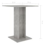 vidaXL Bistro stolík, betónovo sivý 60x60x75 cm, kompozitné drevo – Obrázok 6