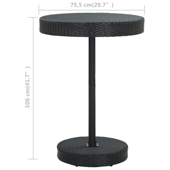vidaXL Záhradný stolík čierny 75,5x106 cm polyratanový – Obrázok 4