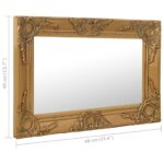 vidaXL Nástenné zrkadlo v barokovom štýle 60x40 cm zlaté – Obrázok 6
