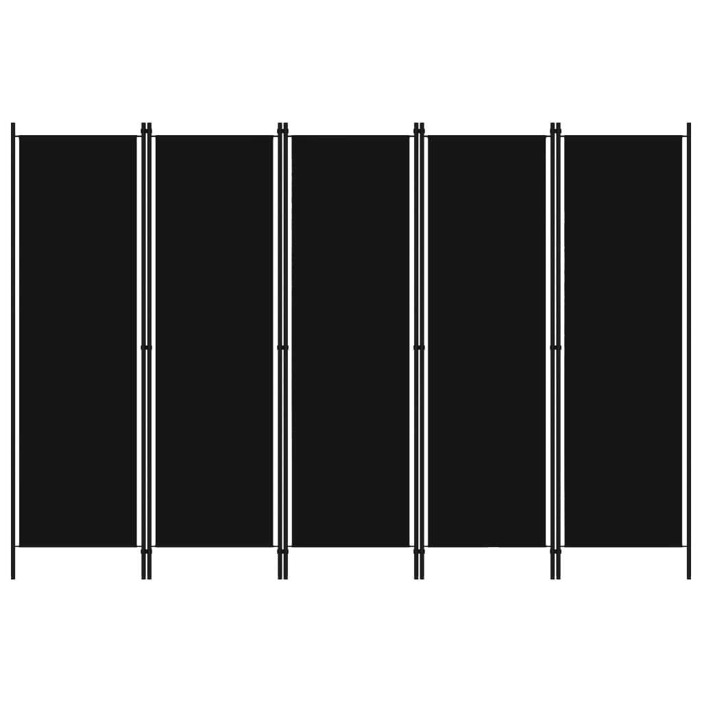 VXL8720286022726_a_en_hd_1.jpg vidaXL 5-panelový paraván čierny 250x180 cm – Obrázok 1