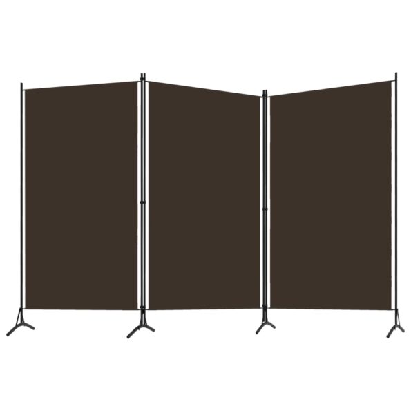 vidaXL 3-panelový paraván hnedý 260x180 cm – Obrázok 2