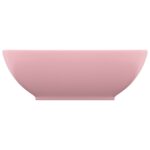 vidaXL Luxusné oválne umývadlo matné ružové 40x33 cm keramické – Obrázok 3