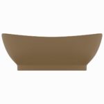 vidaXL Luxusné umývadlo, prepad, matné krémové 58,5x39 cm, keramika – Obrázok 3