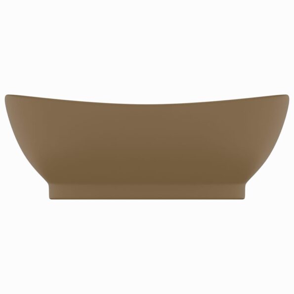 vidaXL Luxusné umývadlo, prepad, matné krémové 58,5x39 cm, keramika – Obrázok 3