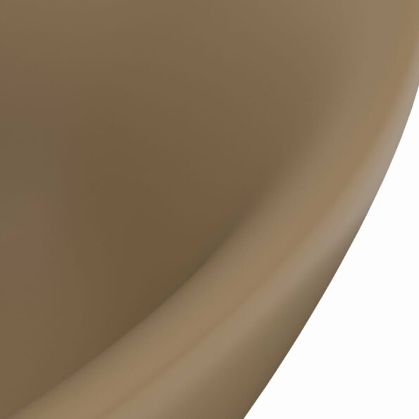vidaXL Luxusné umývadlo, prepad, matné krémové 58,5x39 cm, keramika – Obrázok 5