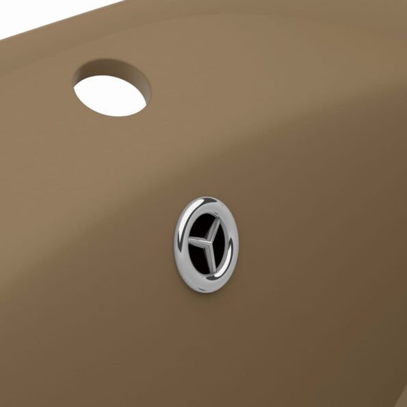 vidaXL Luxusné umývadlo, prepad, matné krémové 58,5x39 cm, keramika – Obrázok 6