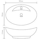 vidaXL Luxusné umývadlo, prepad, matné krémové 58,5x39 cm, keramika – Obrázok 7