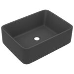 vidaXL Luxusné umývadlo matné tmavosivé 41x30x12 cm keramické – Obrázok 2