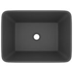 vidaXL Luxusné umývadlo matné tmavosivé 41x30x12 cm keramické – Obrázok 3