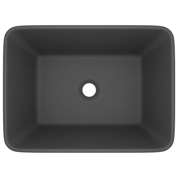 vidaXL Luxusné umývadlo matné tmavosivé 41x30x12 cm keramické – Obrázok 3