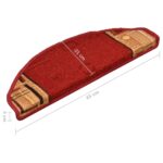 vidaXL Samolepiace nášľapy na schody 15 ks, červené 65x21x4 cm – Obrázok 10