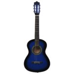 vidaXL Klasická gitara pre začiatočníkov a deti s taškou modrá 1/2 34" – Obrázok 3