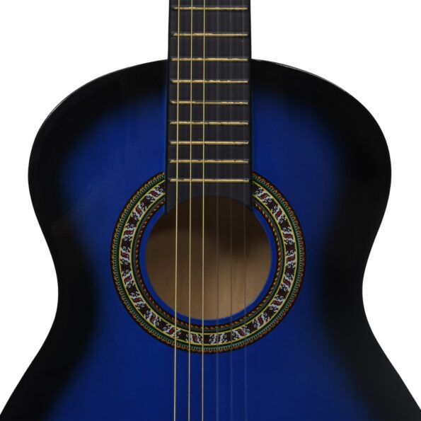 vidaXL Klasická gitara pre začiatočníkov a deti s taškou modrá 1/2 34" – Obrázok 6