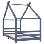 vidaXL Rám detskej postele sivý 90x200 cm borovicový masív – Obrázok 2