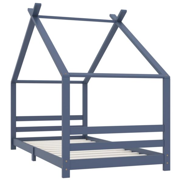 vidaXL Rám detskej postele sivý 90x200 cm borovicový masív – Obrázok 2