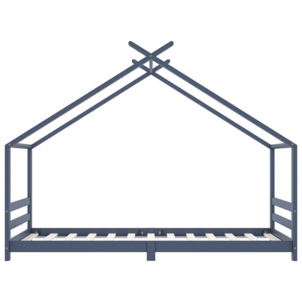 vidaXL Rám detskej postele sivý 90x200 cm borovicový masív – Obrázok 4