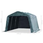 vidaXL Odnímateľný prístrešok pre hospodárske zvieratá tmavozelený 3,3x4,8 m PVC 550 g/m² – Obrázok 8