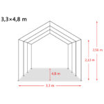 vidaXL Odnímateľný prístrešok pre hospodárske zvieratá tmavozelený 3,3x4,8 m PVC 550 g/m² – Obrázok 9