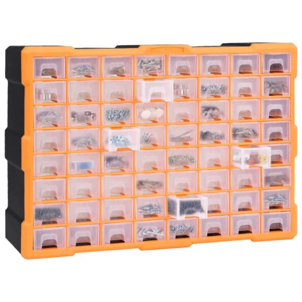 vidaXL Organizér so 64 zásuvkami 52x16x37,5 cm – Obrázok 2