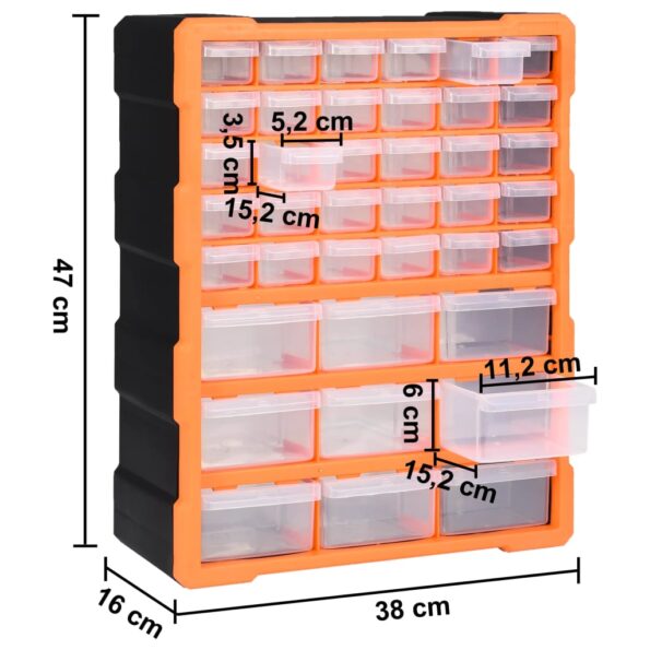 vidaXL Organizér s 39 zásuvkami 38x16x47 cm – Obrázok 9