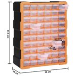 vidaXL Organizér so 60 zásuvkami 38x16x47,5 cm – Obrázok 9