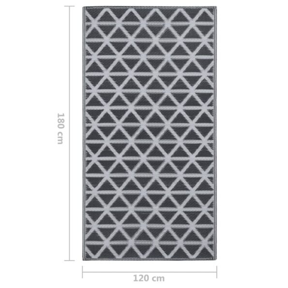 vidaXL Vonkajší koberec ARAKIL čierny 120x180 cm PP – Obrázok 7