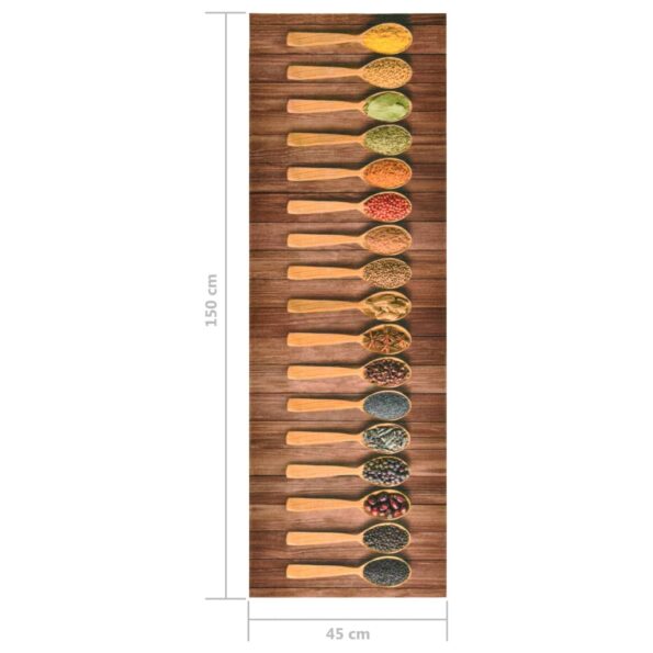 vidaXL Kuchynská rohožka prateľná 45x150 cm lyžice – Obrázok 6