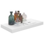 vidaXL Plávajúce nástenné police 2 ks, lesklé biele 50x23x3,8 cm, MDF – Obrázok 3