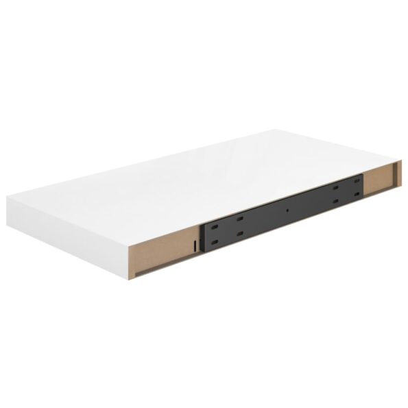 vidaXL Plávajúce nástenné police 2 ks, lesklé biele 50x23x3,8 cm, MDF – Obrázok 7