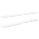 vidaXL Plávajúce nástenné police 4ks, lesklé biele 120x23,5x3,8cm, MDF – Obrázok 2