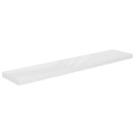 vidaXL Plávajúce nástenné police 4ks, lesklé biele 120x23,5x3,8cm, MDF – Obrázok 4
