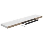 vidaXL Plávajúce nástenné police 4ks, lesklé biele 120x23,5x3,8cm, MDF – Obrázok 8