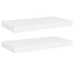 vidaXL Plávajúce nástenné police 2 ks, biele 50x23x3,8 cm, MDF – Obrázok 2