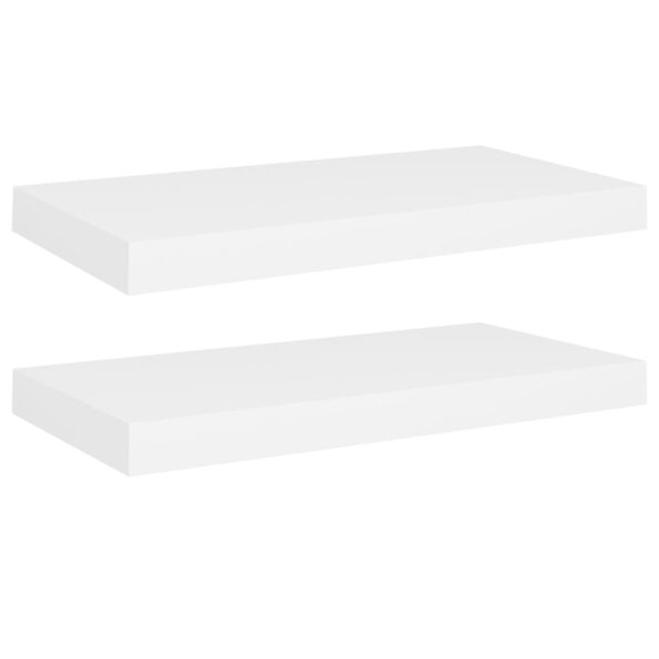 vidaXL Plávajúce nástenné police 2 ks, biele 50x23x3,8 cm, MDF – Obrázok 2