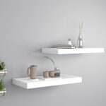 vidaXL Plávajúce nástenné police 2 ks, biele 50x23x3,8 cm, MDF