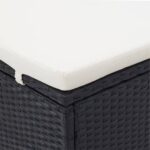 vidaXL 2-miestne opaľovacie lehátko s vankúšom čierne polyratanové – Obrázok 2