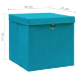 vidaXL Úložné boxy s vekom 10 ks, 28x28x28 cm, svetlomodré – Obrázok 6