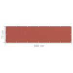 vidaXL Balkónová markíza tehlová 75x300 cm HDPE – Obrázok 5