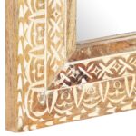 vidaXL Ručne vyrezávané zrkadlo 80x50x2,6cm masívne mangovníkové drevo – Obrázok 4