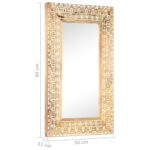 vidaXL Ručne vyrezávané zrkadlo 80x50x2,6cm masívne mangovníkové drevo – Obrázok 5